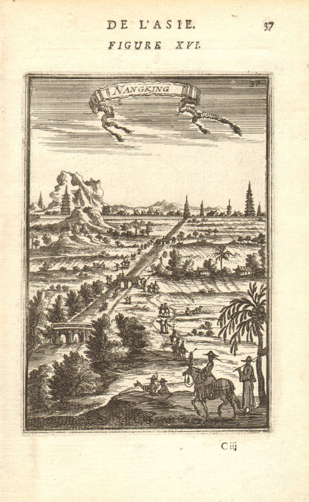 NANKING (NANJING). View of the city. Yangtze river/canal & boats. MALLET 1683